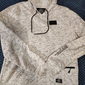 White and Black Speckled Hoodie